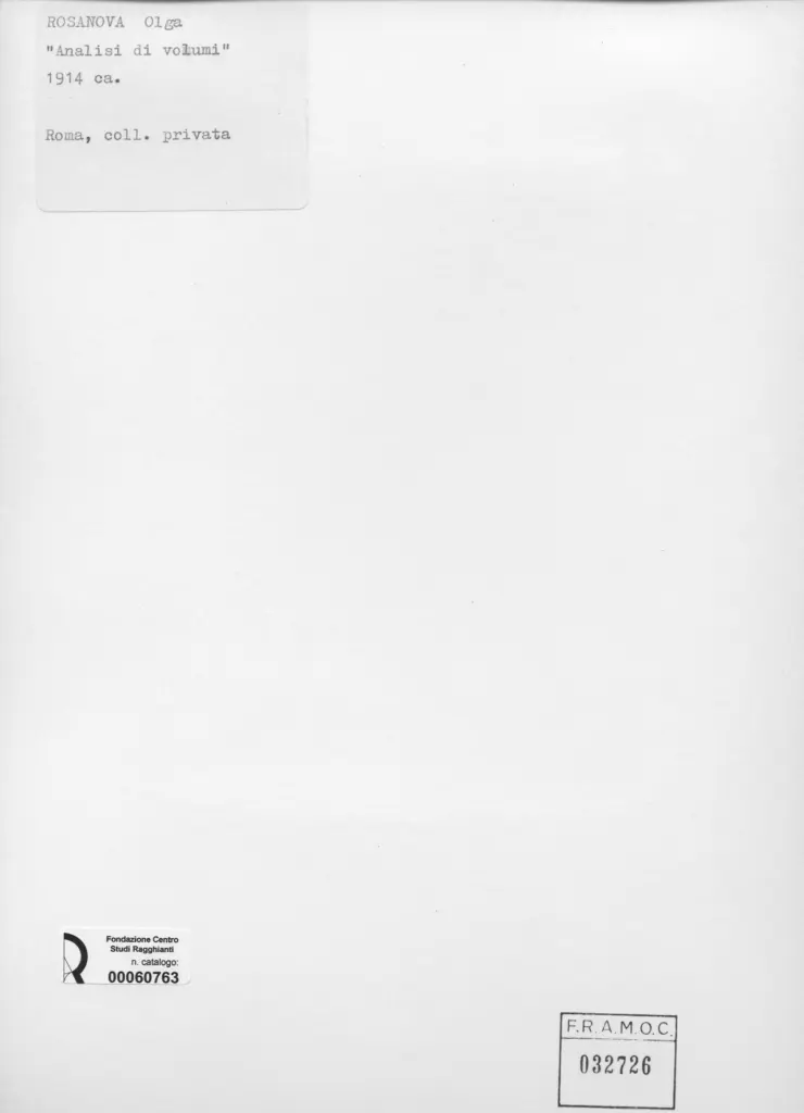 Anonimo , Rosanova, Olga - sec. XX - Analisi di volumi , retro