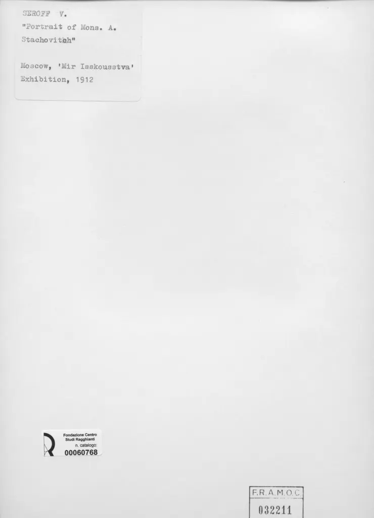 Anonimo , S&eacute;roff, V. - sec. XX - Portrait of Mons. A. Stachovitch , retro