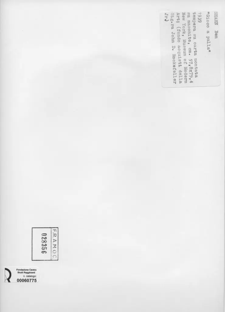 Anonimo , Shahn, Ben - sec. XX - Gioco a palla , retro