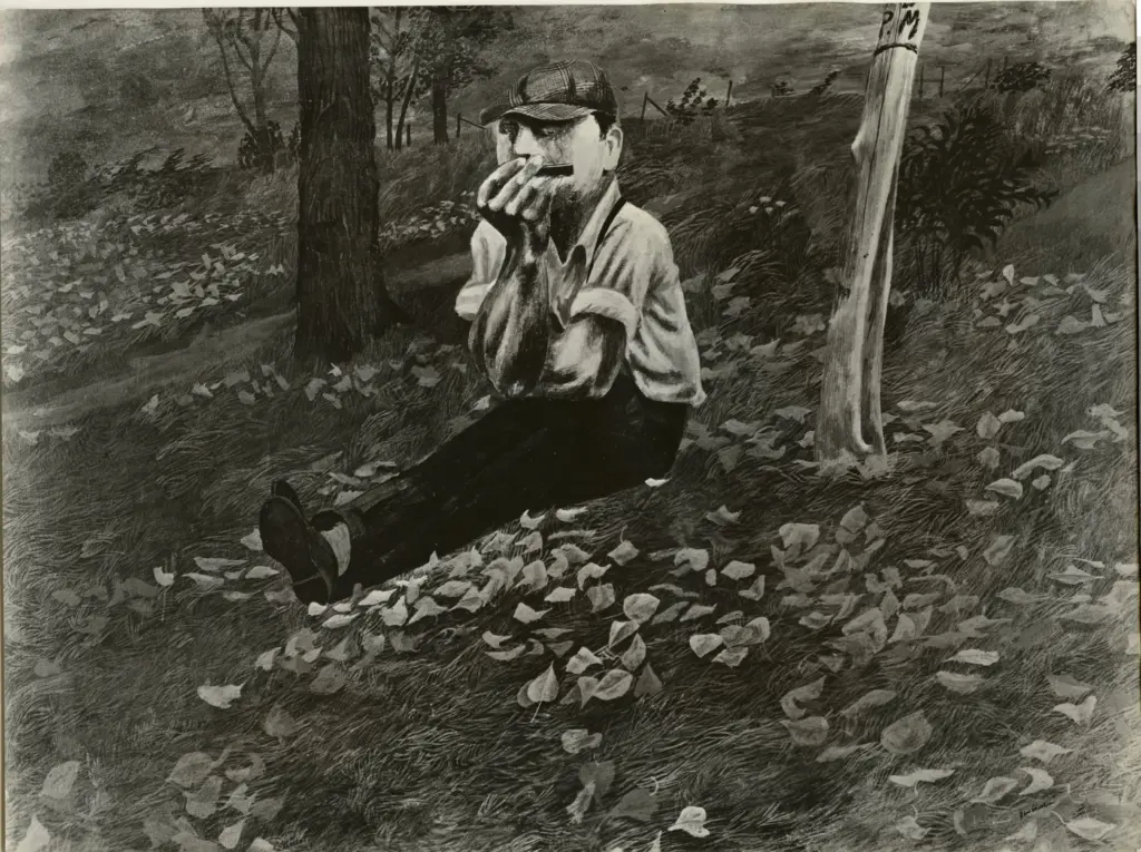 Anonimo , Shahn, Ben - sec. XX - Una ragazza mungeva la mucca