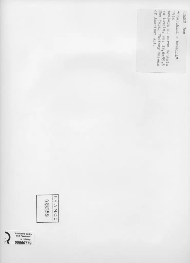 Anonimo , Shahn, Ben - sec. XX - Cherubini e bambini , retro