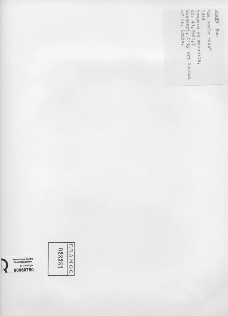 Anonimo , Shahn, Ben - sec. XX - La scala rosa , retro