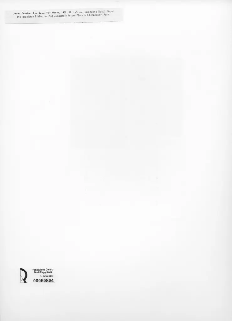 Anonimo , Soutine, Chaim - sec. XX - Der Baum von Vence , retro