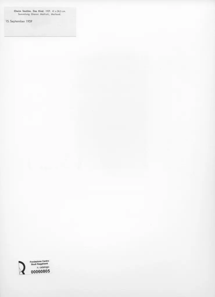 Anonimo , Soutine, Chaim - sec. XX - Das Kind , retro