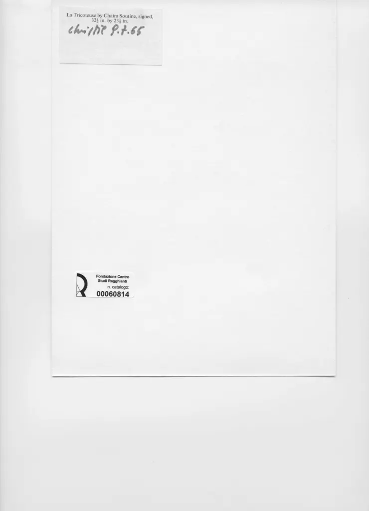 Anonimo , Soutine, Chaim - sec. XX - La tricoteuse , retro