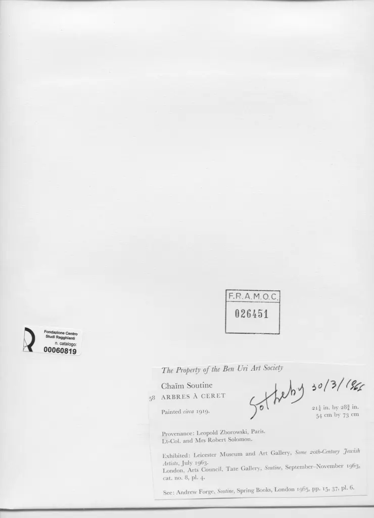 Anonimo , Soutine, Chaim - sec. XX , retro