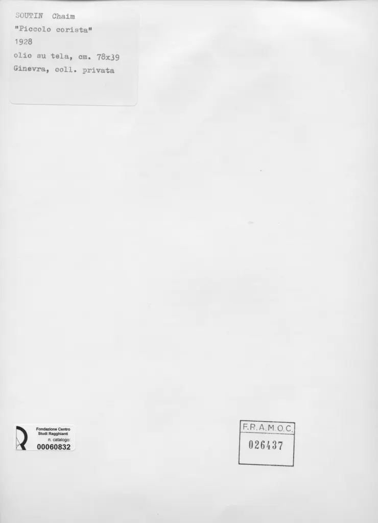 Anonimo , Soutine, Chaim - sec. XX , retro