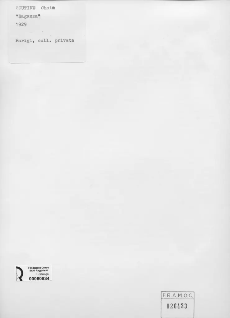 Anonimo , Soutine, Chaim - sec. XX - Ragazza , retro