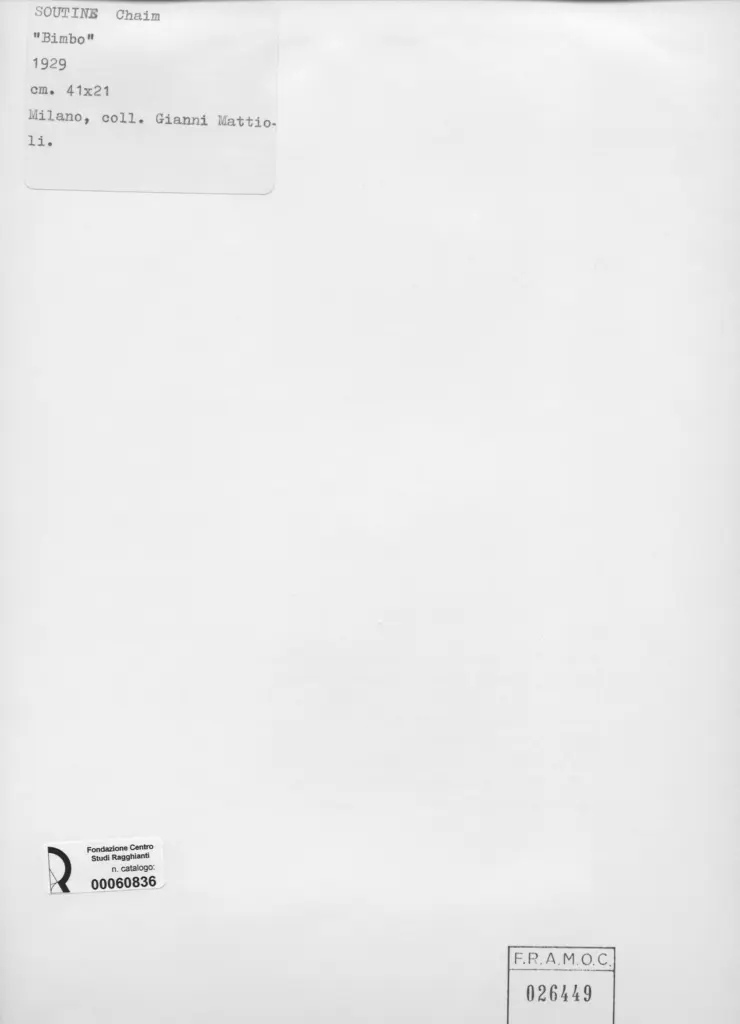 Anonimo , Soutine, Chaim - sec. XX - Bimbo , retro