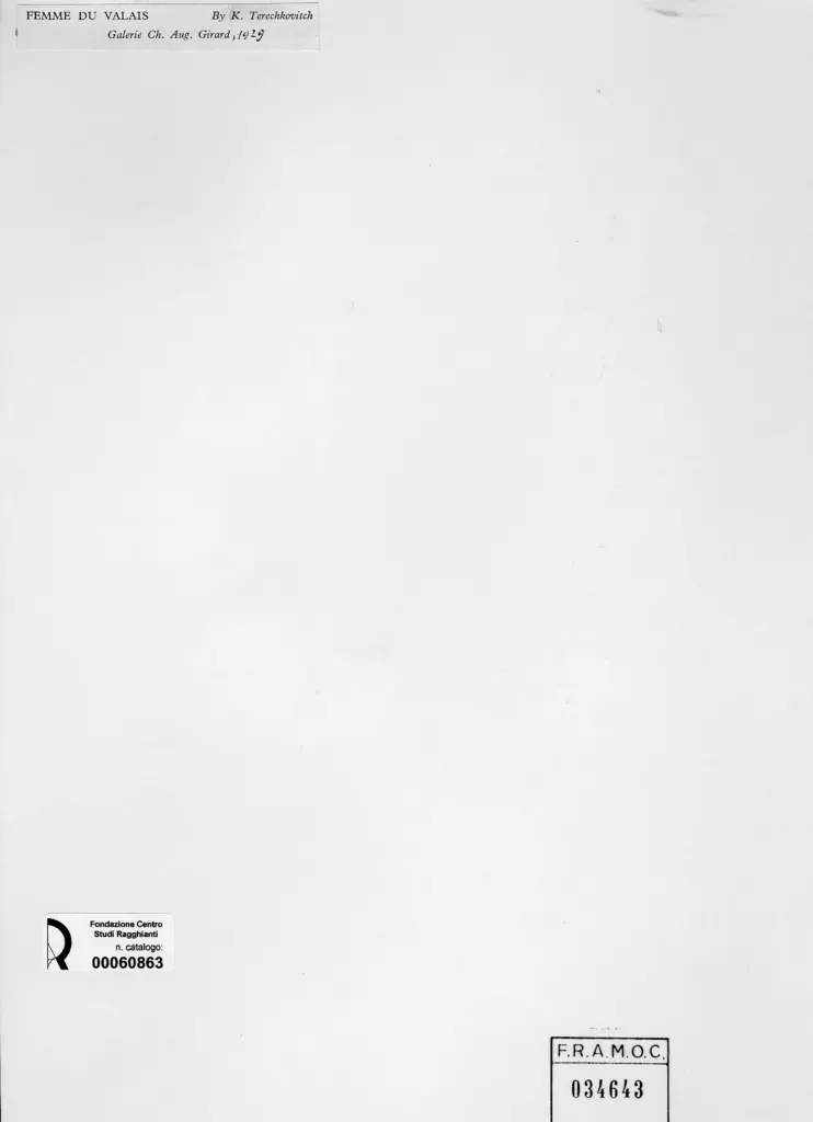 Anonimo , Terechkovitch, Constantin - sec. XX - Femme du Valais , retro