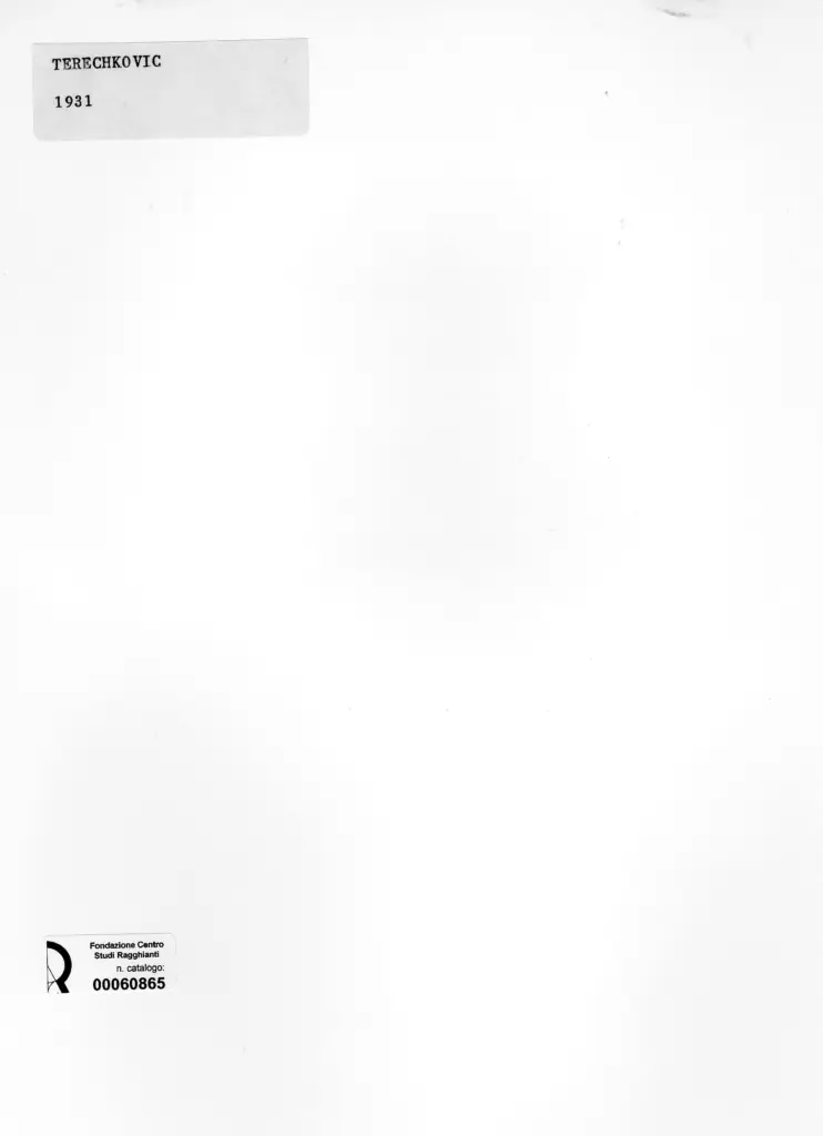 Terechkovitch, Constantin sec. XX , retro