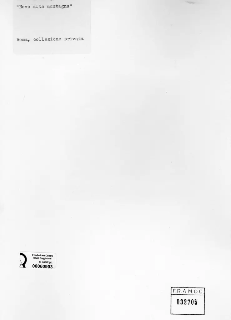 Anonimo , Zatkova, rougena - sec. XX - Neve alta montagna , retro