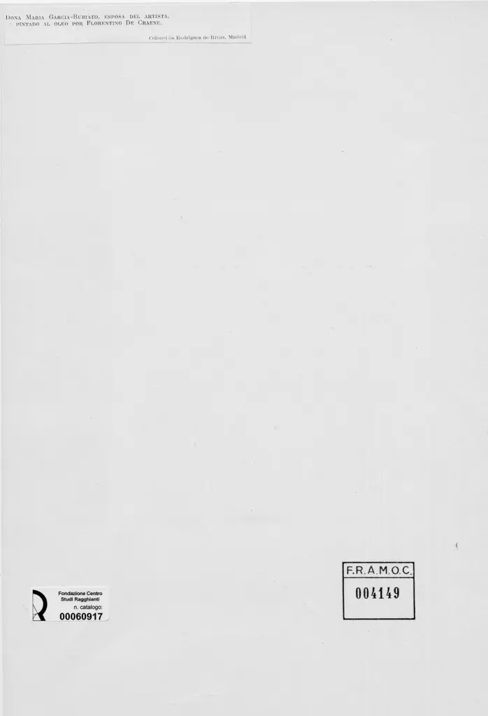 Anonimo , de Craene, Florentino - sec. XIX -Dona Maria Garcia-Rubiato , retro
