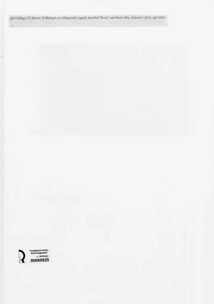 Anonimo , Gallegos Y Arnosa, Jos&egrave; - sec. XIX - A Harlequin at a Masquerade , retro