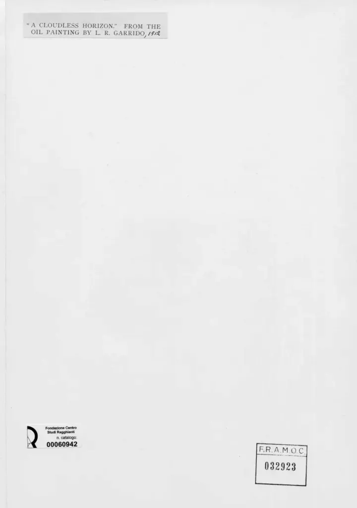 Anonimo , Garrido, Leandro Ramon - sec. XX - A cloudless horizon , retro