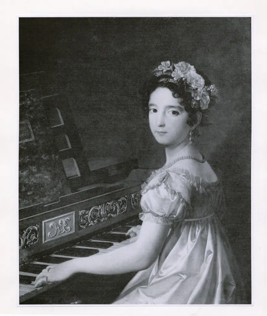 Anonimo , Gonzales Velasques, Zacaria - sec. XIX - Retrato de la hija del artista tocando al piano , fronte