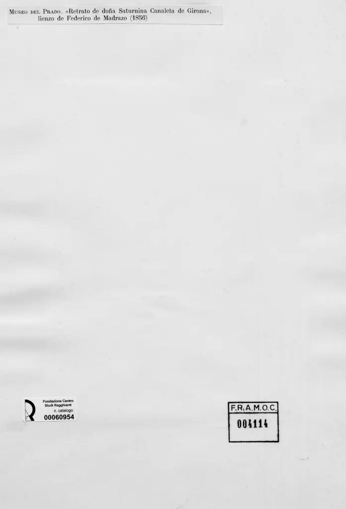 Anonimo , de Madrazo, Federico - sec. XIX - Retrato de do&ntilde;a Saturnina Canaleta de Girona , retro