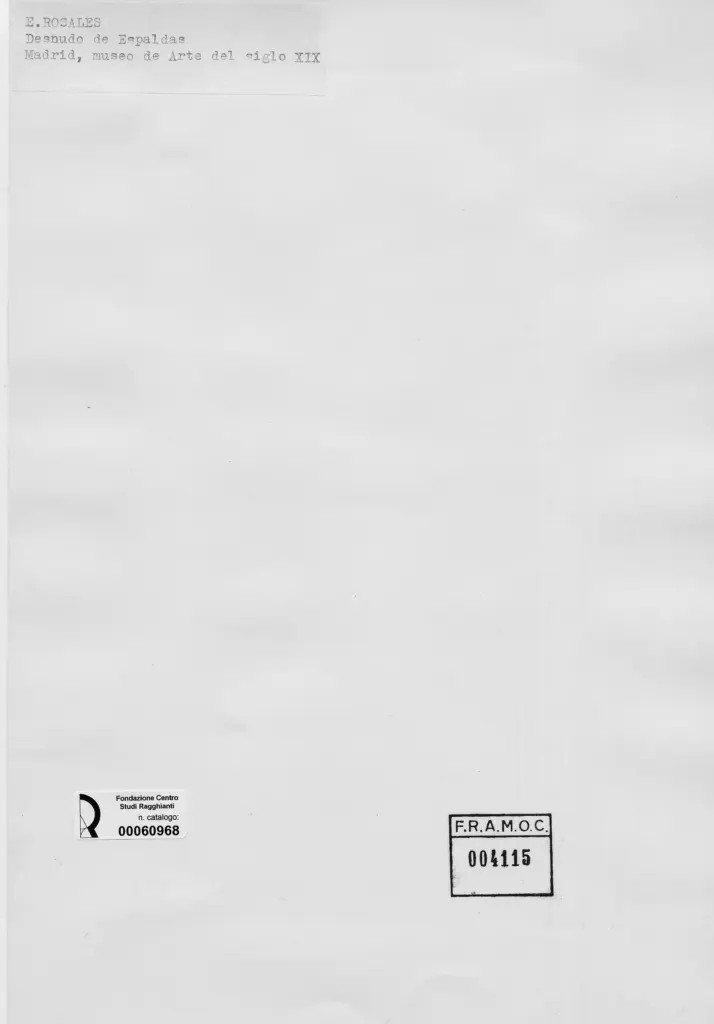 Anonimo , Rosales, E. - sec. XIX - Desnudo de Espaldas , retro