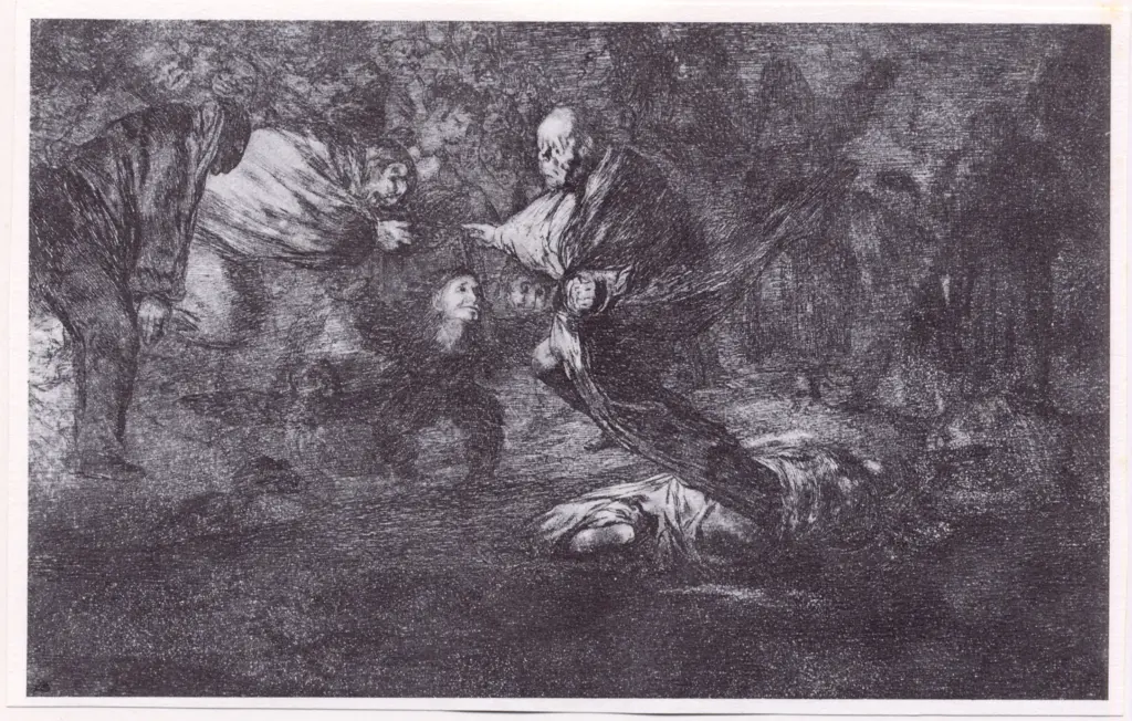 Anonimo , de Goya Y Lucientes, Francisco José - sec. XIX - Il vecchio e gli spettri , fronte