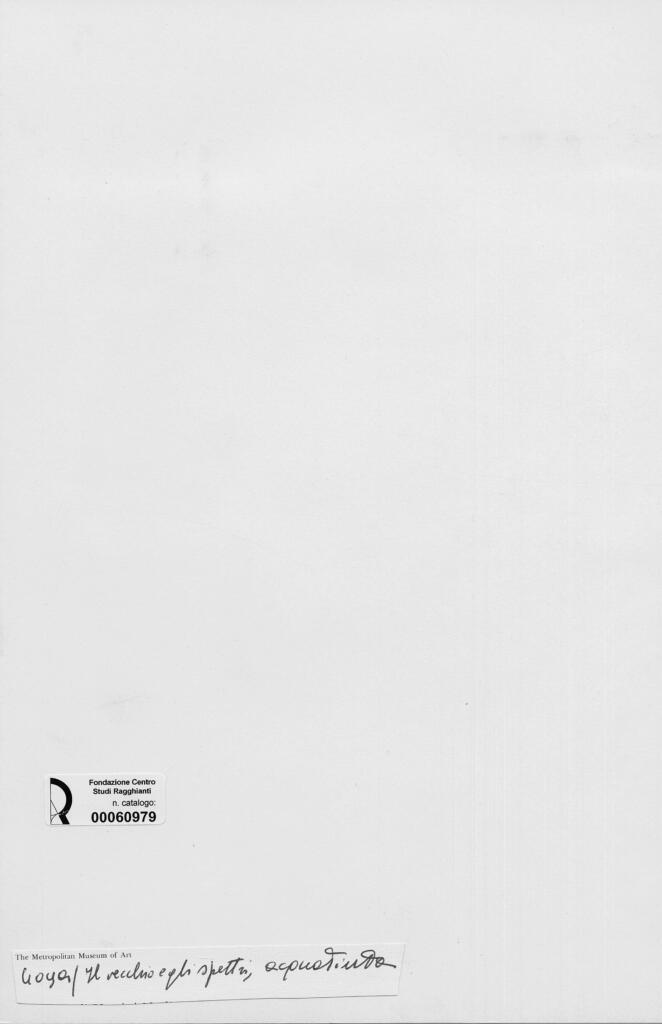 Anonimo , de Goya Y Lucientes, Francisco José - sec. XIX - Il vecchio e gli spettri , retro