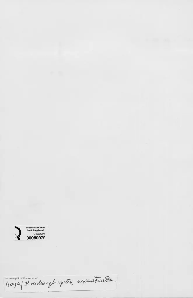 Anonimo , de Goya Y Lucientes, Francisco José - sec. XIX - Il vecchio e gli spettri , retro