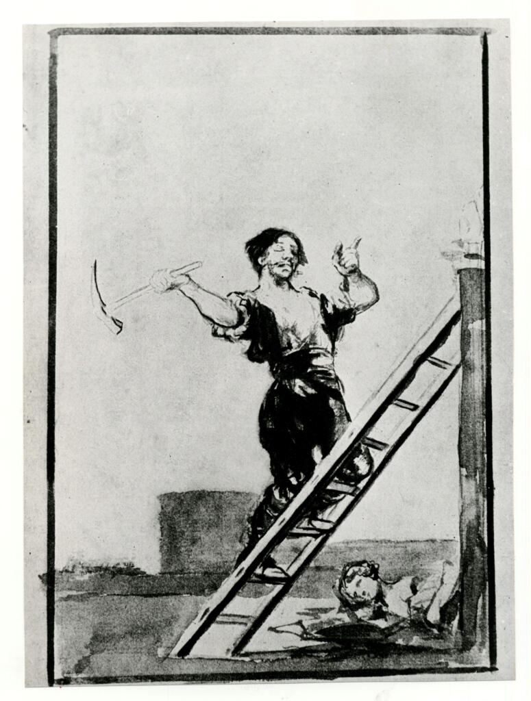 de Goya Y Lucientes, Francisco José , Uomo che distrugge una statua (Non sa che cosa fa)