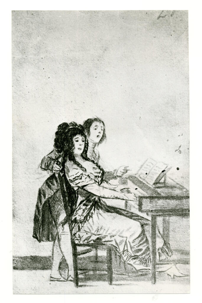 Anonimo , de Goya Y Lucientes, Francisco José - sec. XIX - Klavierduett - L'artista e la duchessa d'Alba , fronte