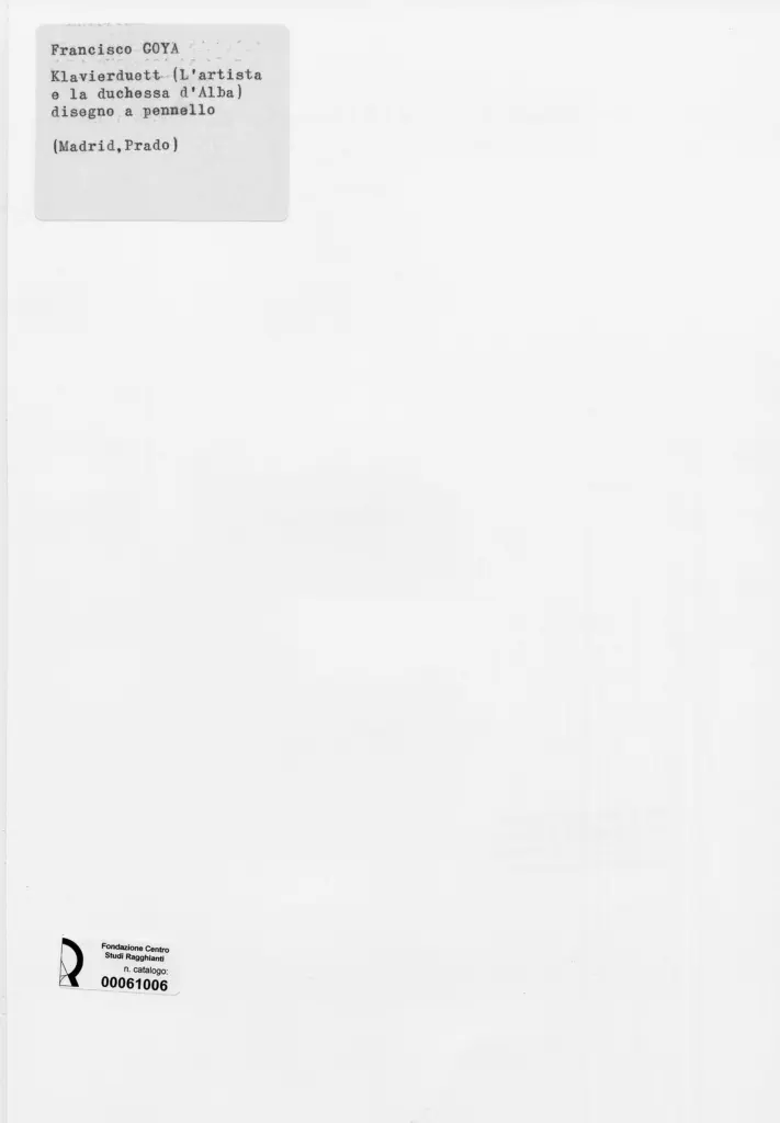 Anonimo , de Goya Y Lucientes, Francisco Jos&eacute; - sec. XIX - Klavierduett - L'artista e la duchessa d'Alba , retro