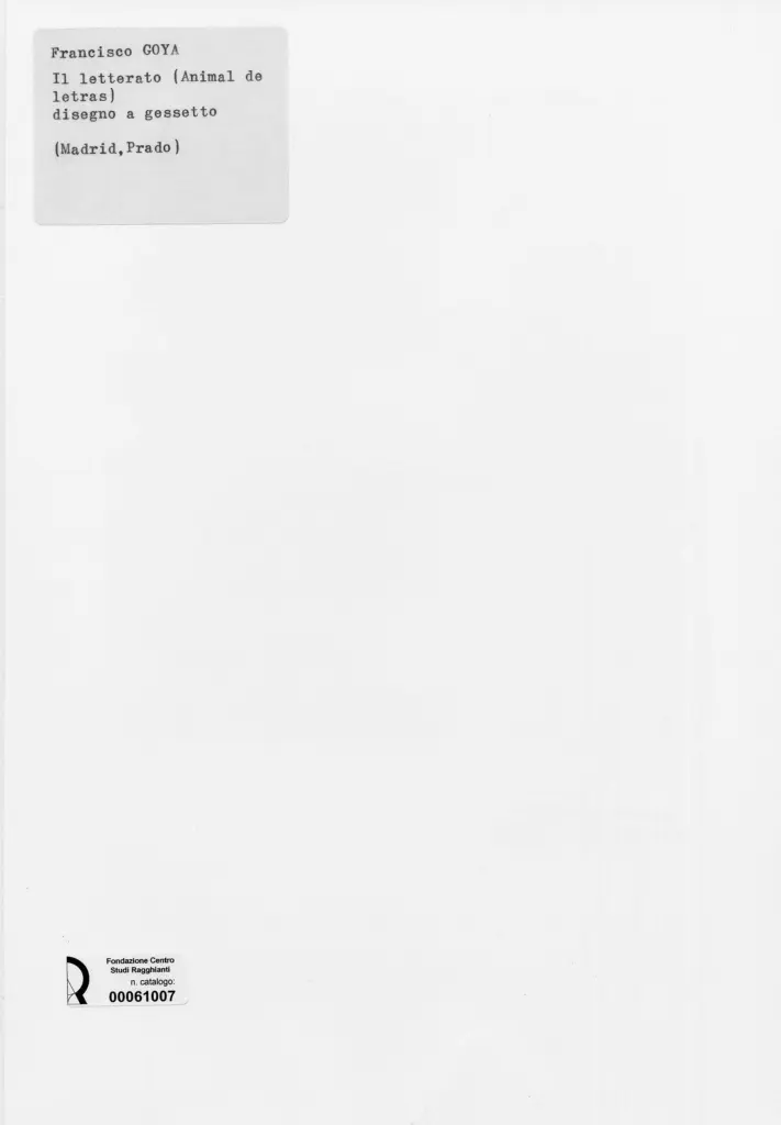 Anonimo , de Goya Y Lucientes, Francisco José - sec. XIX - Il letterato (Animal de letras) , retro