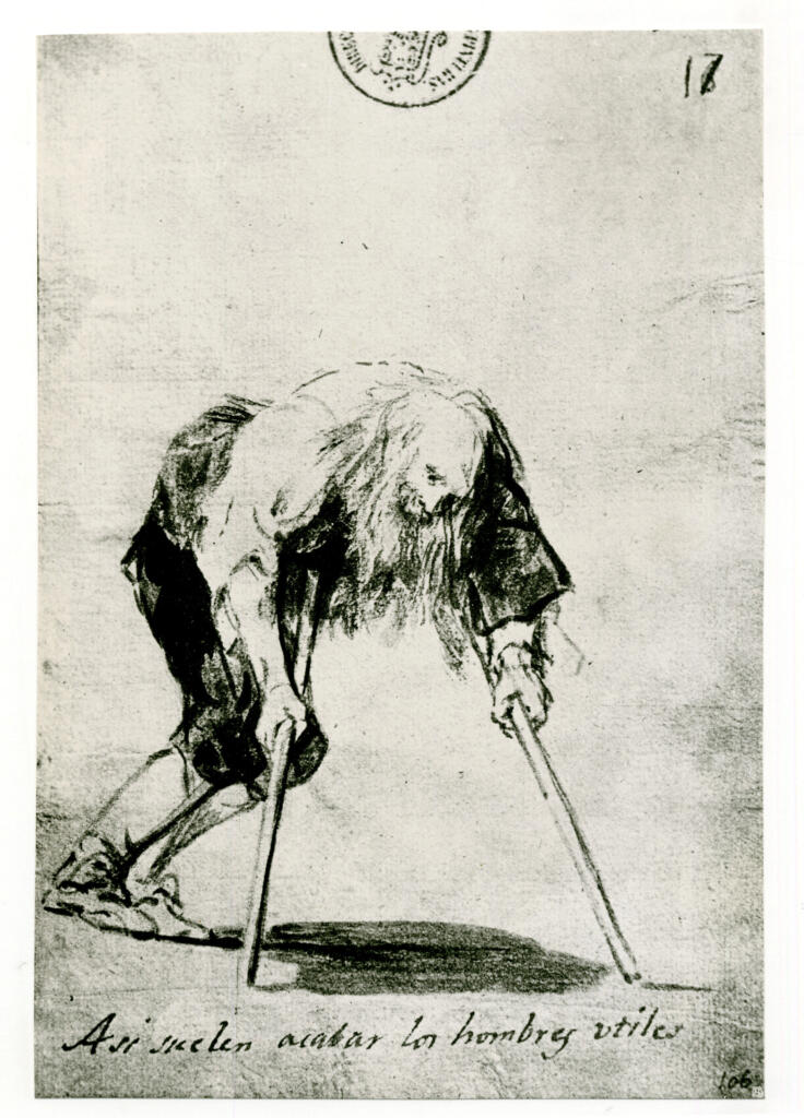 Anonimo , de Goya Y Lucientes, Francisco José - sec. XIX - Uomo con le grucce (Così sono soliti morire gli uomini utili) , fronte