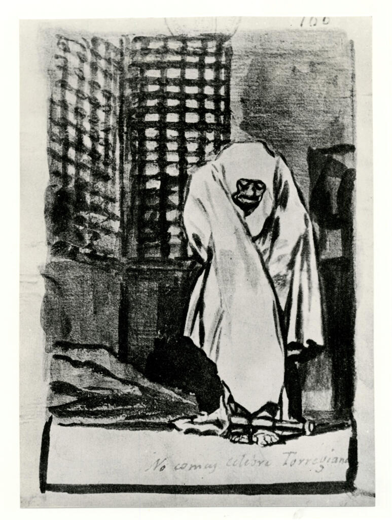 Anonimo , de Goya Y Lucientes, Francisco José - sec. XIX - Carcerato (Non mangiare, celebre Torrigiano) , fronte