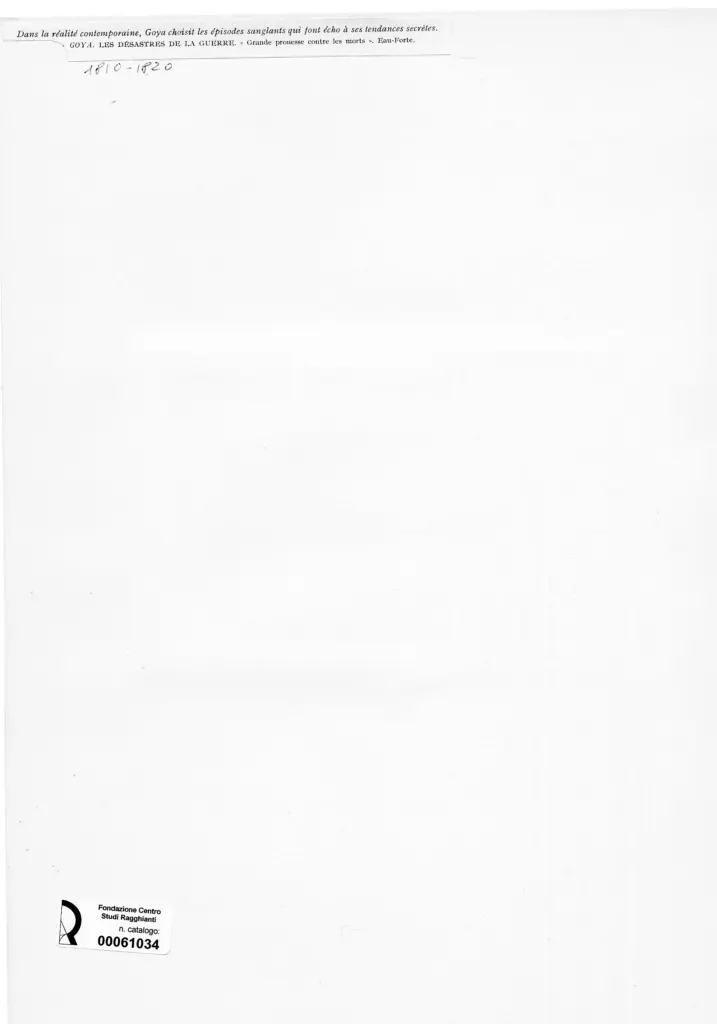 Anonimo , de Goya Y Lucientes, Francisco José - sec. XIX - Grande prouesse contre les morts - da "Gli orrori della Guerra" , retro