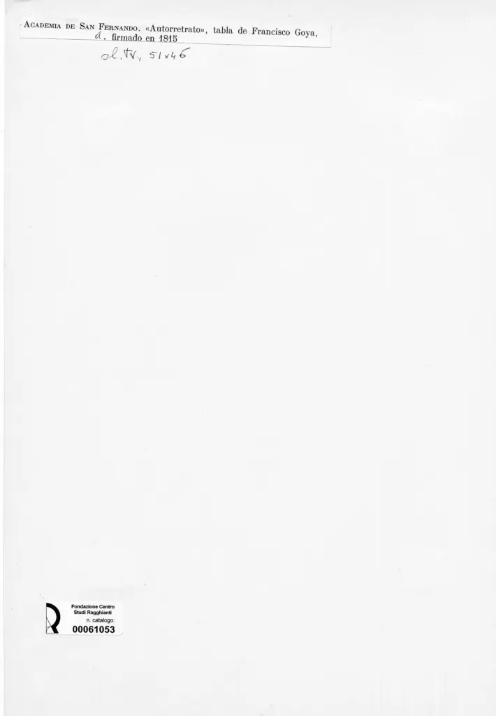 Anonimo , de Goya Y Lucientes, Francisco Jos&eacute; - sec. XIX - Autoritratto , retro