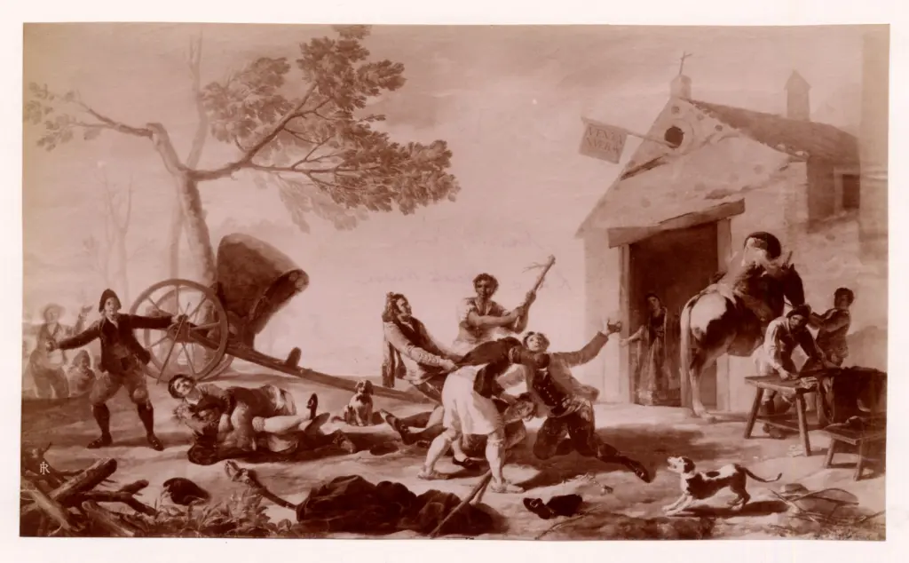 Anonimo , de Goya Y Lucientes, Francisco Jos&eacute; - sec. XVIII - Rissa alla locanda nuova , fronte