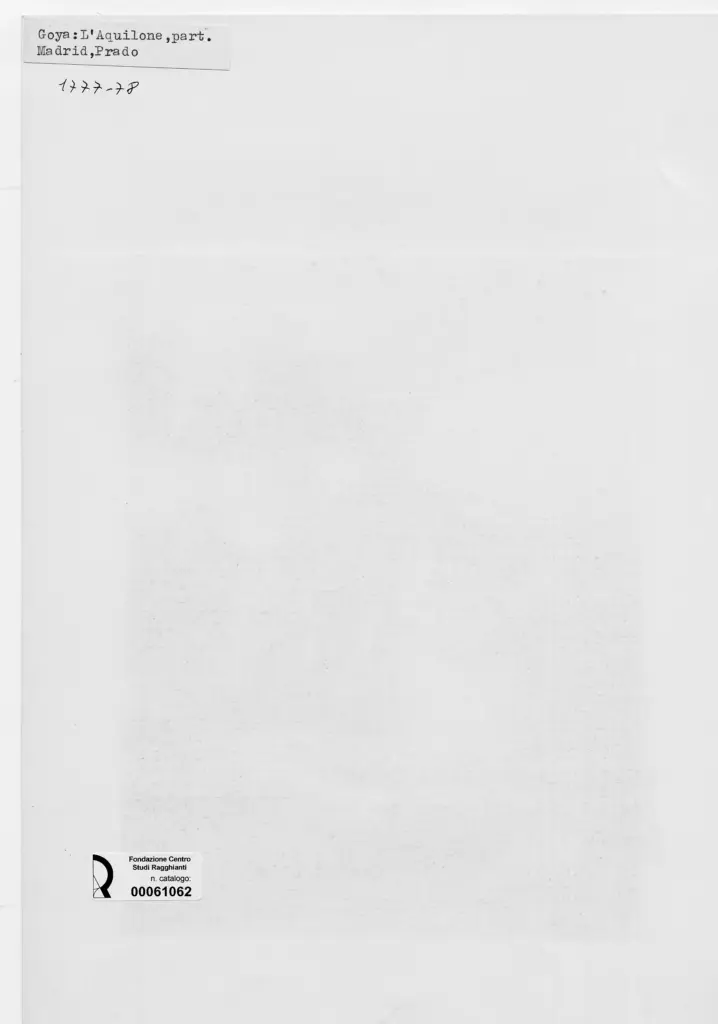 Anonimo , de Goya Y Lucientes, Francisco Jos&eacute; - sec. XVIII - L'Aquilone (particolare) , retro