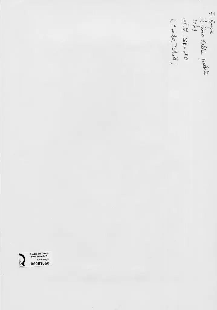 Anonimo , de Goya Y Lucientes, Francisco José - sec. XVIII - Il gioco della pelota , retro