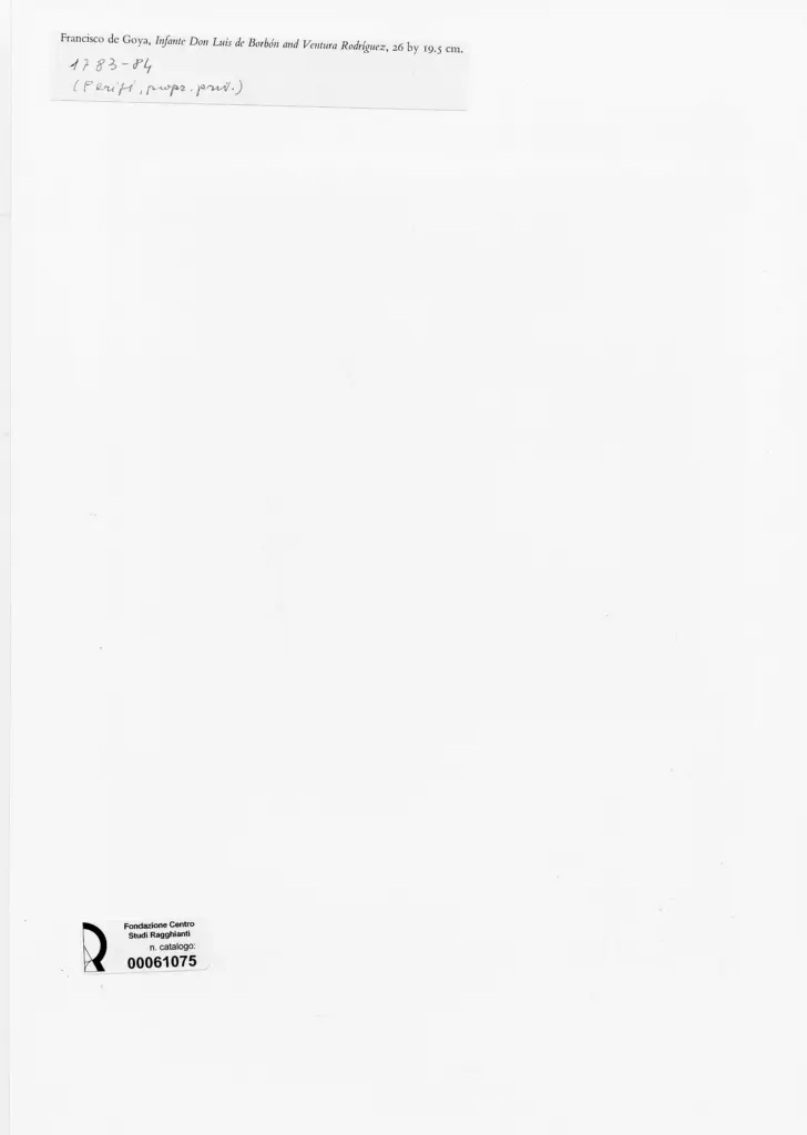 Anonimo , de Goya Y Lucientes, Francisco Jose - sec. XVIII - Infante Don Luis de Borbon e Ventura Rodriguez , retro