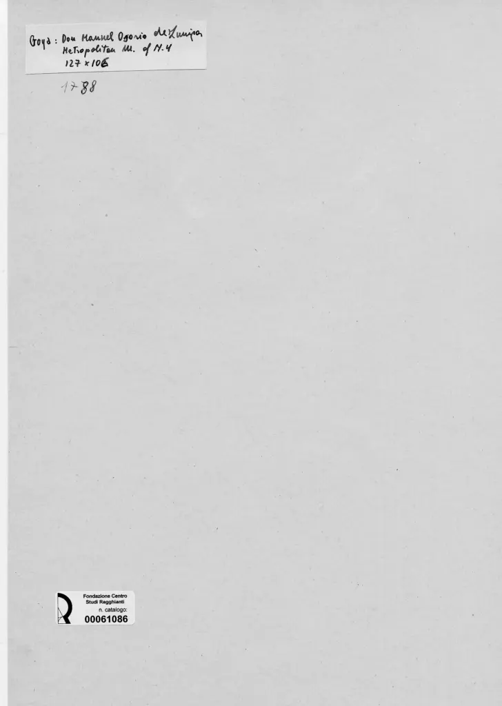 Anonimo , de Goya Y Lucientes, Francisco Jose - sec. XVIII - Don Manuel Osorio de Zunigna , retro