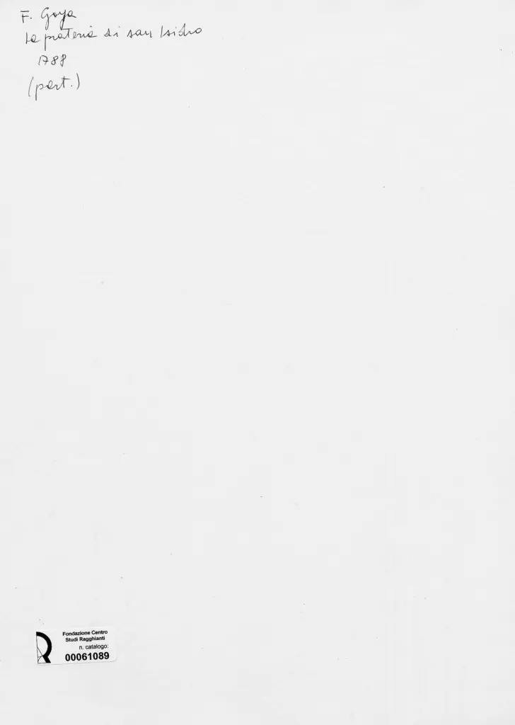 Anonimo , de Goya Y Lucientes, Francisco Jose - sec. XVIII - La prateria di san Isidro (particolare) , retro