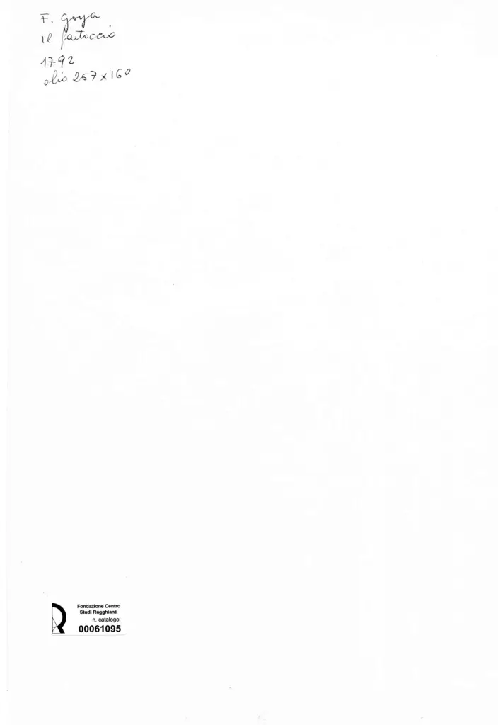 Anonimo , de Goya Y Lucientes, Francisco Jose - sec. XVIII -Il fantoccio , retro