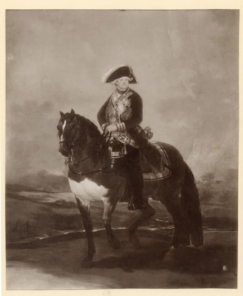 Anonimo , de Goya Y Lucientes, Francisco Jose - sec. XVIII - Carlo IV a cavallo , fronte