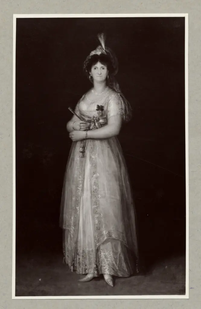 Anonimo , de Goya Y Lucientes, Francisco Jose - sec. XVIII - La Regina Maria Luisa in tenuta di corte , fronte