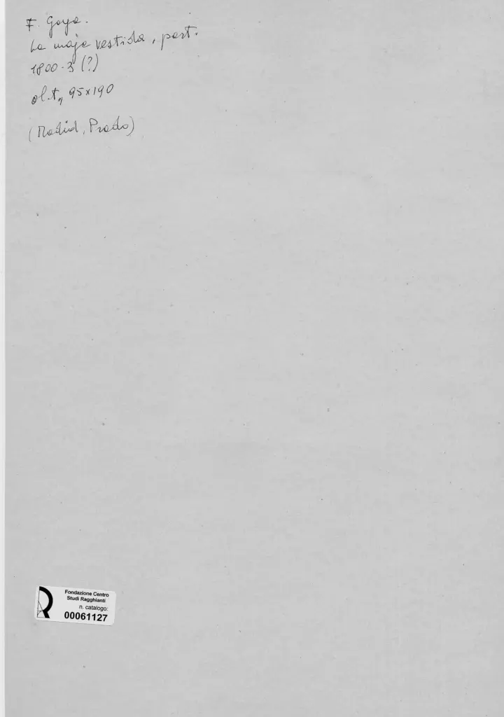 Anonimo , de Goya Y Lucientes, Francisco Jose - sec. XIX - La Maya vestida , retro