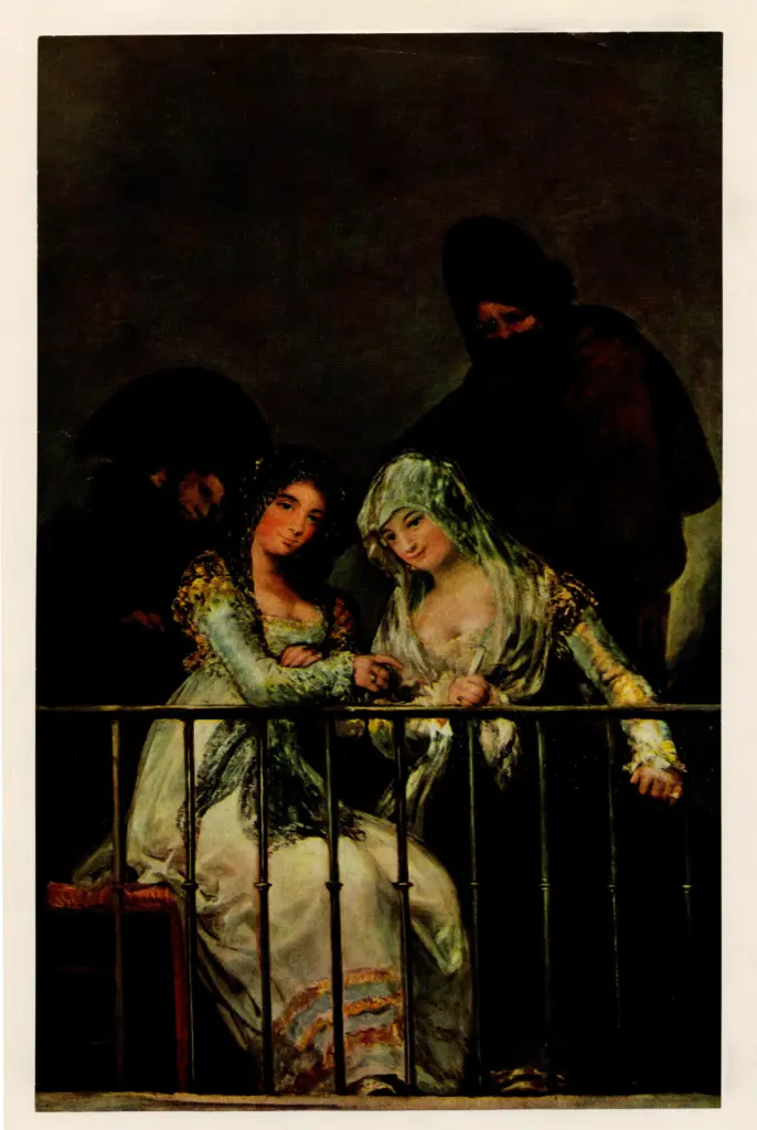 Anonimo , de Goya Y Lucientes, Francisco Jose - sec. XIX - Mayas al balcone , fronte