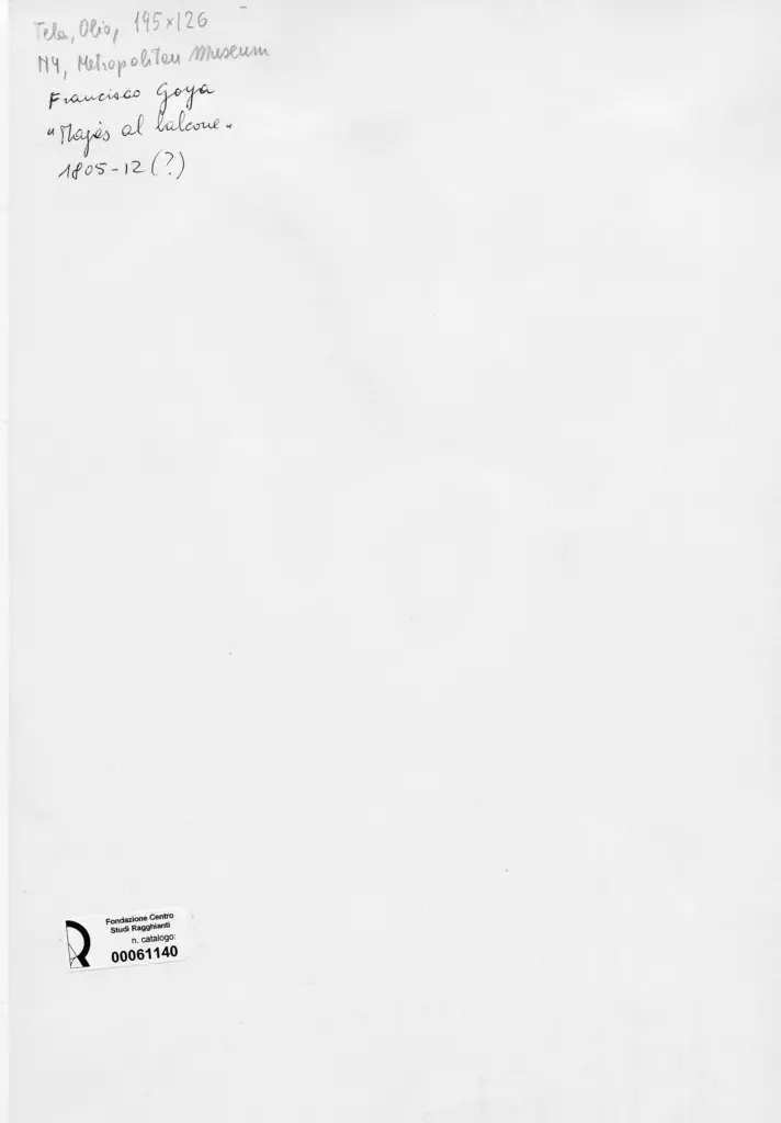 Anonimo , de Goya Y Lucientes, Francisco Jose - sec. XIX - Mayas al balcone , retro