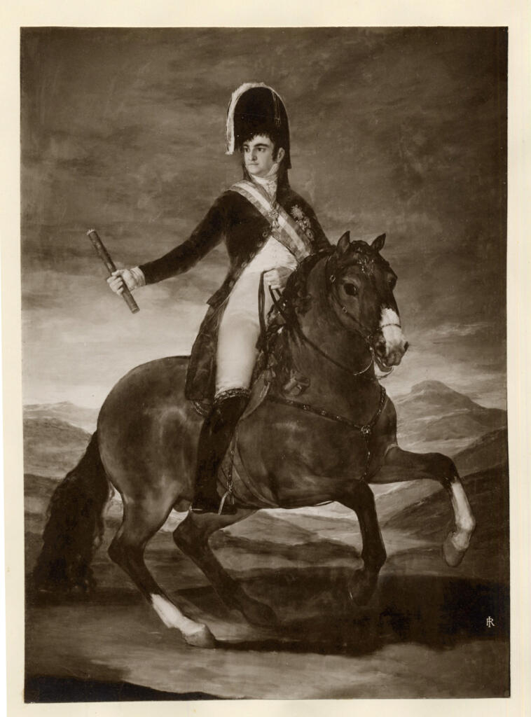 Anonimo , de Goya Y Lucientes, Francisco José - sec. XIX - Fernando VII a cavallo , fronte