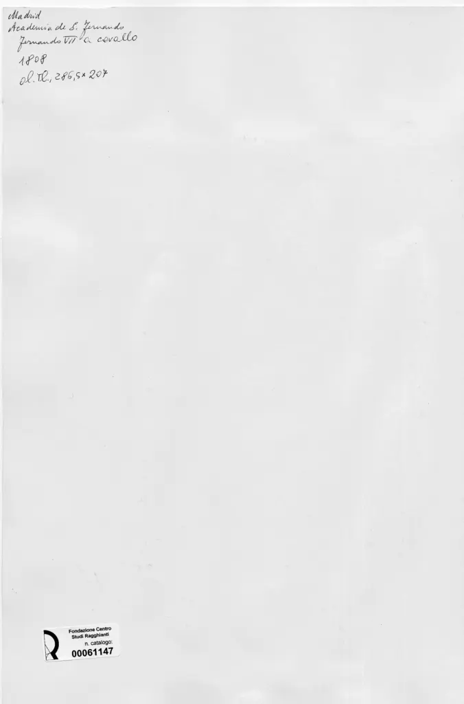 Anonimo , de Goya Y Lucientes, Francisco Jos&eacute; - sec. XIX - Fernando VII a cavallo , retro