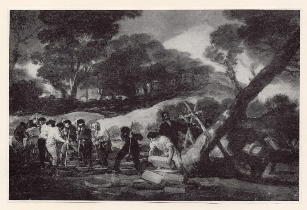 Anonimo , de Goya Y Lucientes, Francisco Jose - sec. XIX - Fundicion de balas y Fabricacion de polvora , fronte