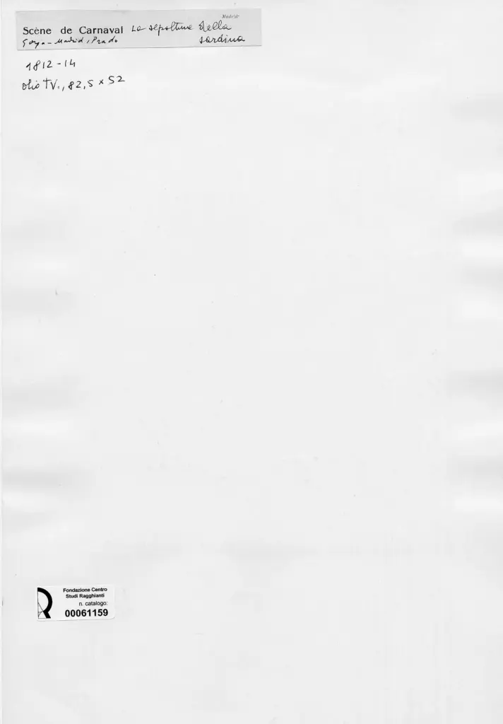 Anonimo , de Goya Y Lucientes, Francisco Jose - sec. XIX - Scene di Carnevale - La sepoltura della sardina , retro