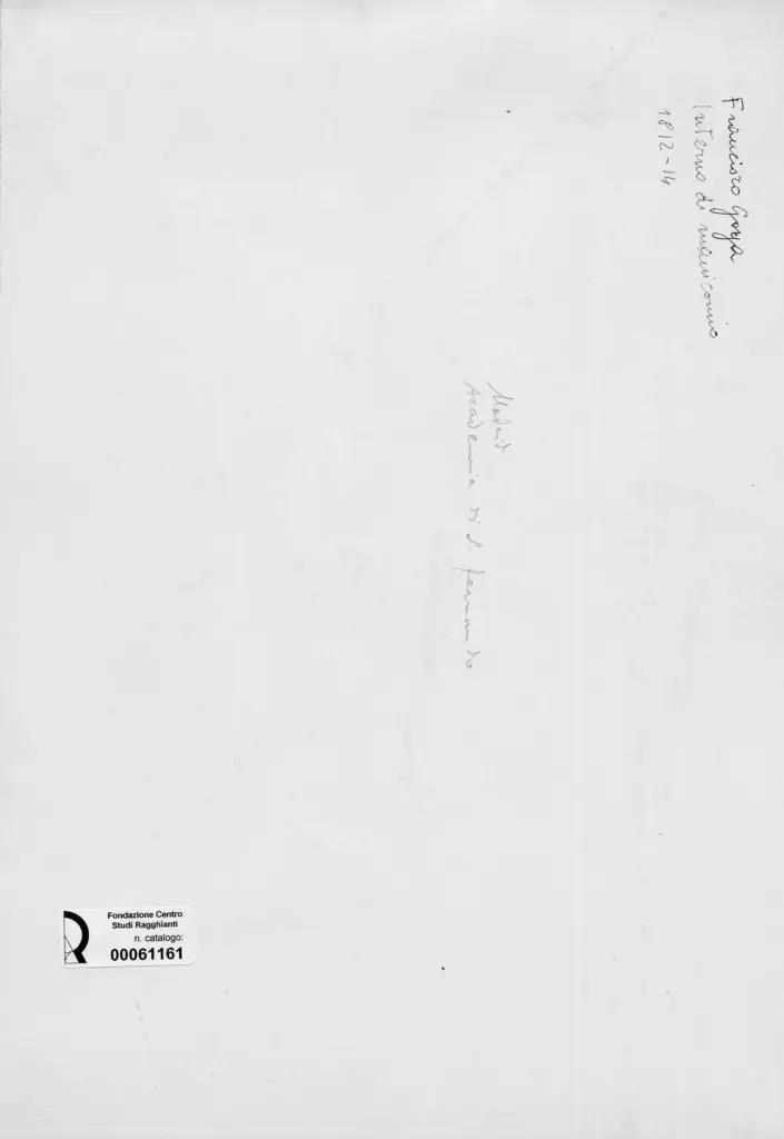 Anonimo , de Goya Y Lucientes, Francisco Jos&eacute; - sec. XIX - Interno di manicomio , retro